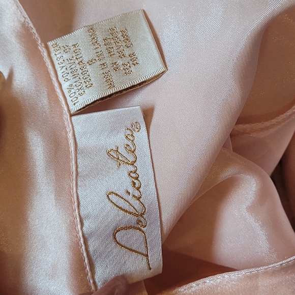 Vintage blush pink 80s Chemise Slip dress Gown - Picture 6 of 6